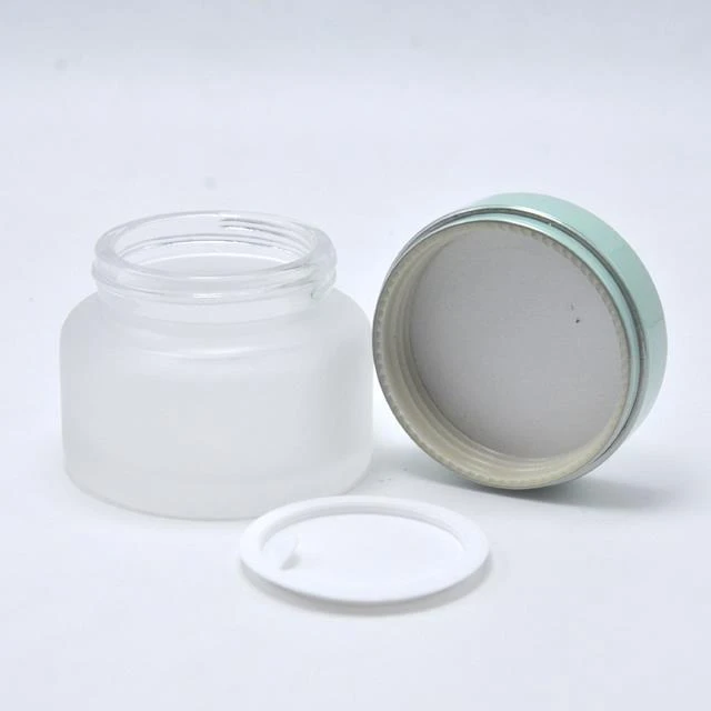 Frosted Glass Cream Jar