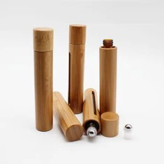 8 ml 10 ml Bambusowa szklana butelka z wałkiem